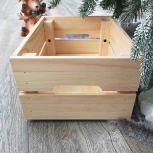 Personalised Christmas Eve Box For Children, Personalised Wooden Crate Ready To Fill With Gifts Cute Polar Bear Solid Pine Wood image 8