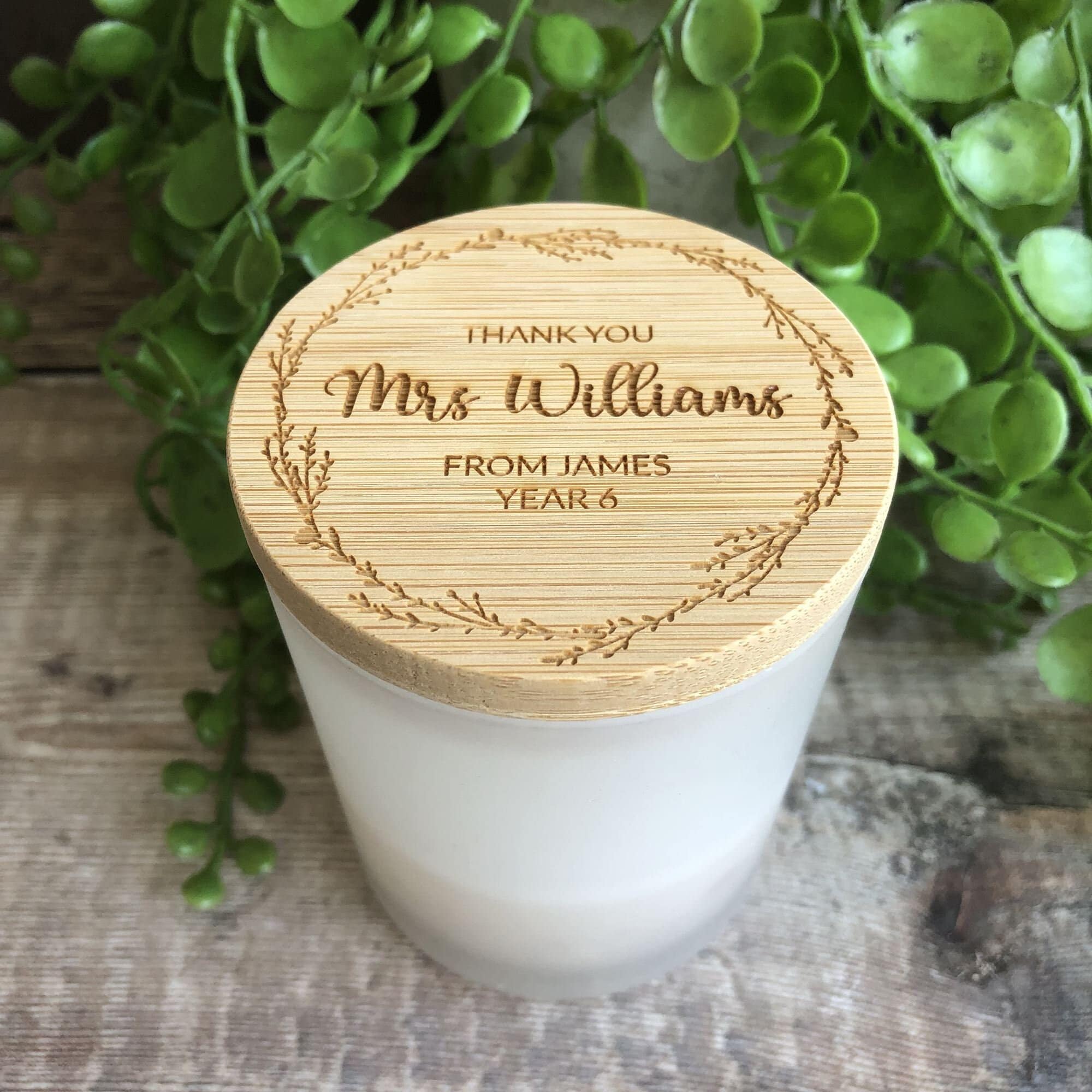 Personalised New Home Candle Glass Candle Jar Wooden Lid Engraved New Home  House Warming Gift 