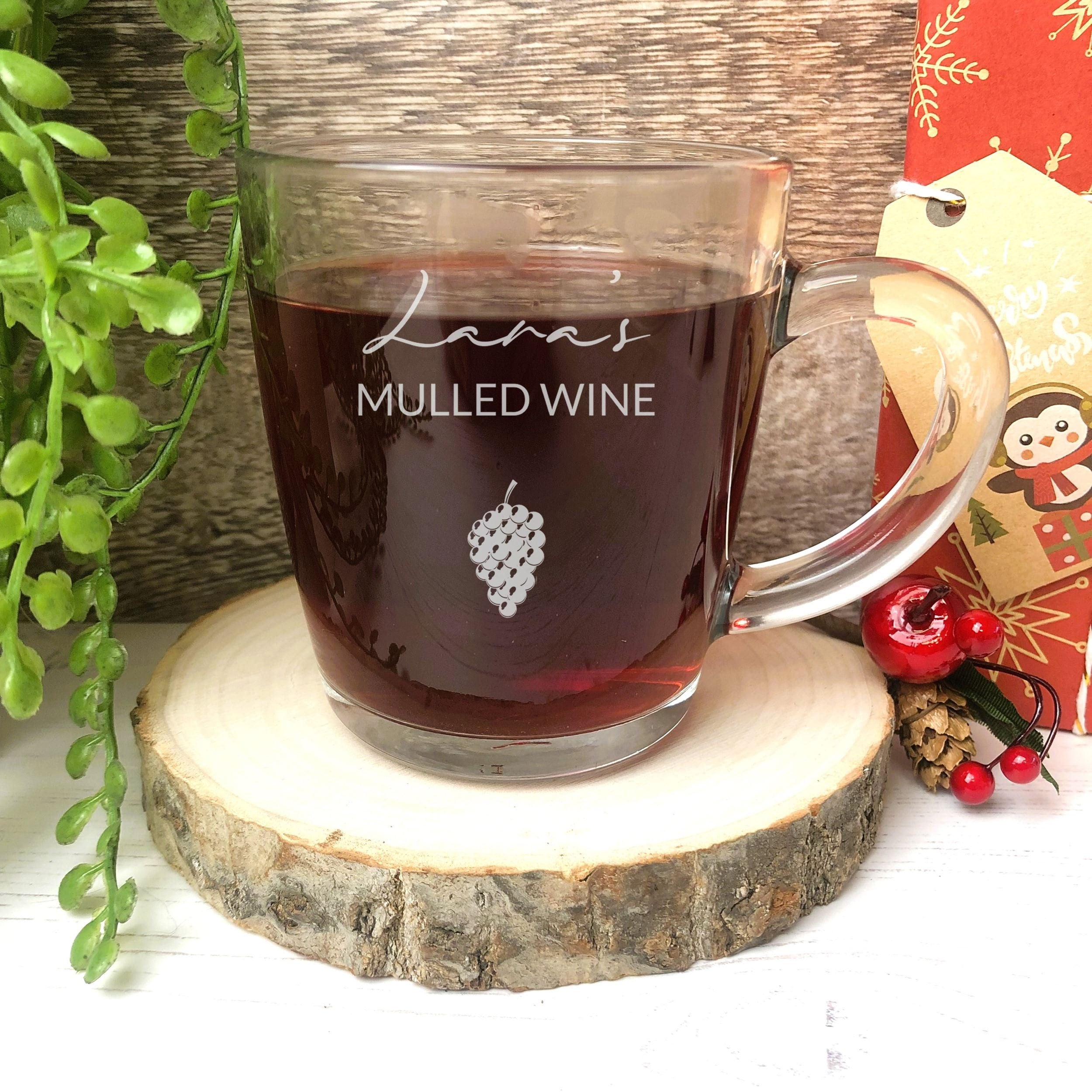 Personalised Mulled Wine Glass Mug, Name Mug, Christmas Punch