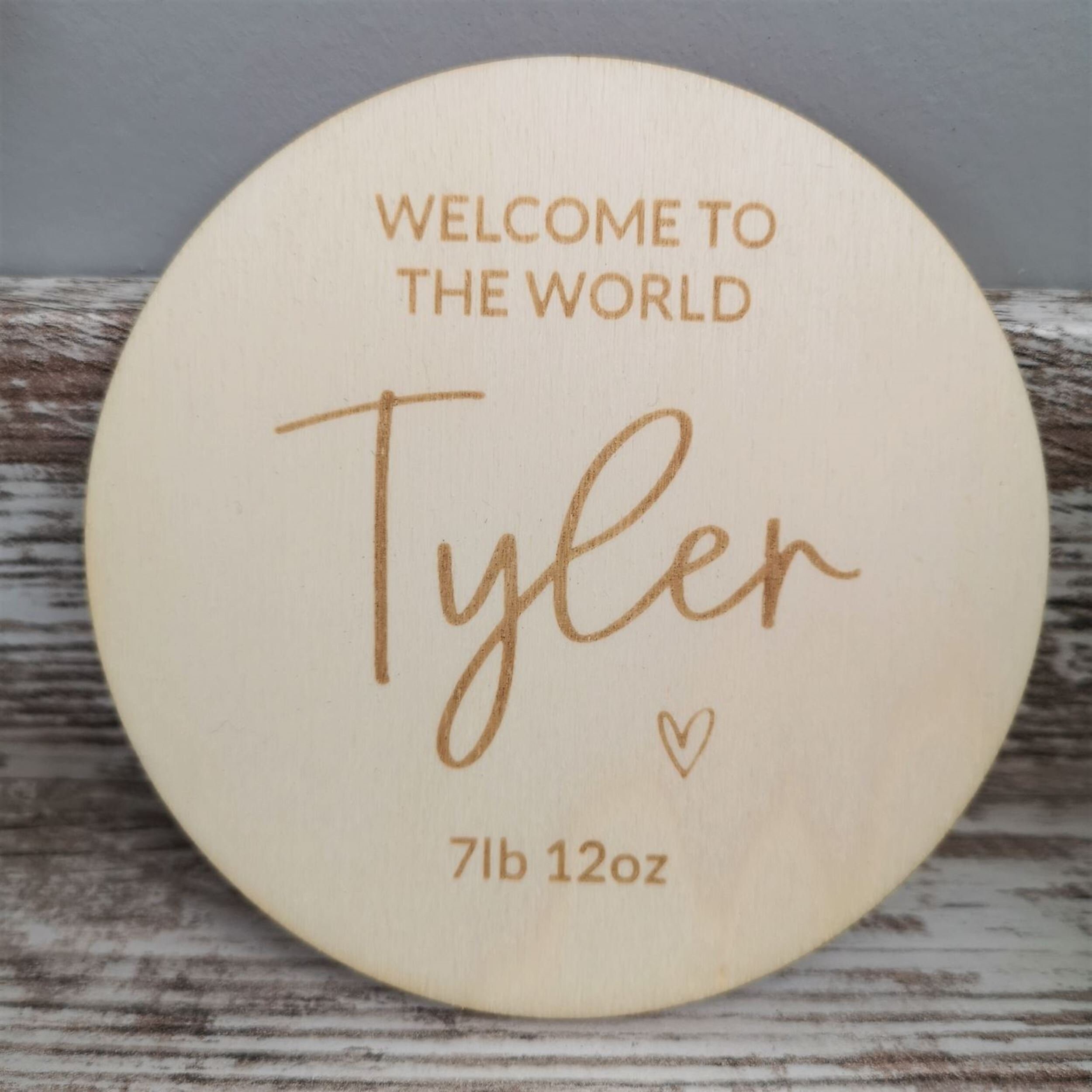 Personalised Baby Arrival Sign | Welcome to the World Name Sign L ...