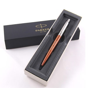 Personalised, Engraved Pen - Parker Chelsea Orange Jotter Pen - Great Birthday and Christmas Gift, Wedding Gift, Graduation Gift