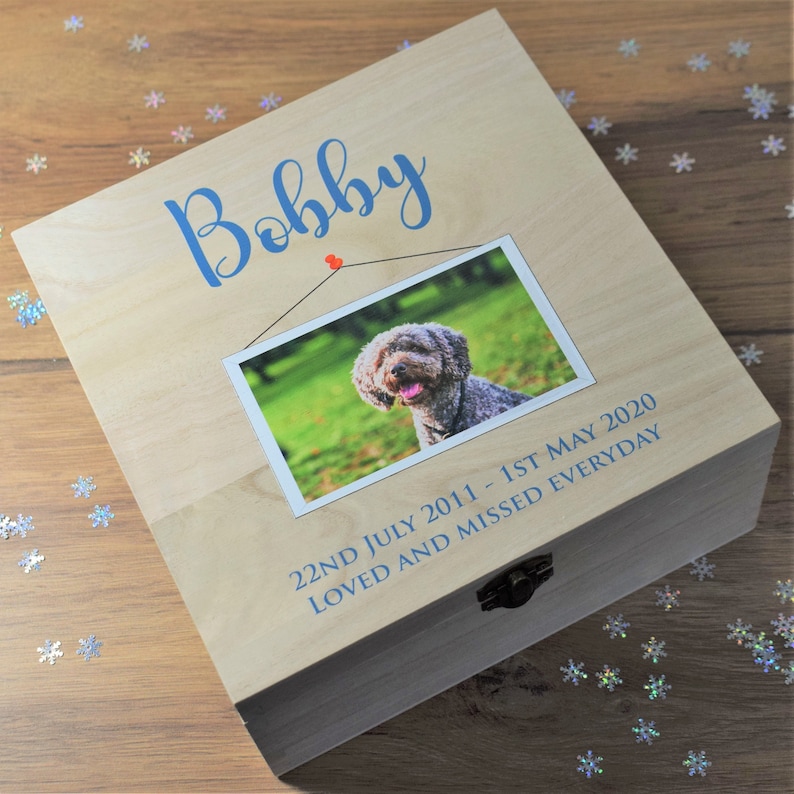 Pet Memorial Keepsake Wooden Box Bespoke Personalised Printed Etsy UK