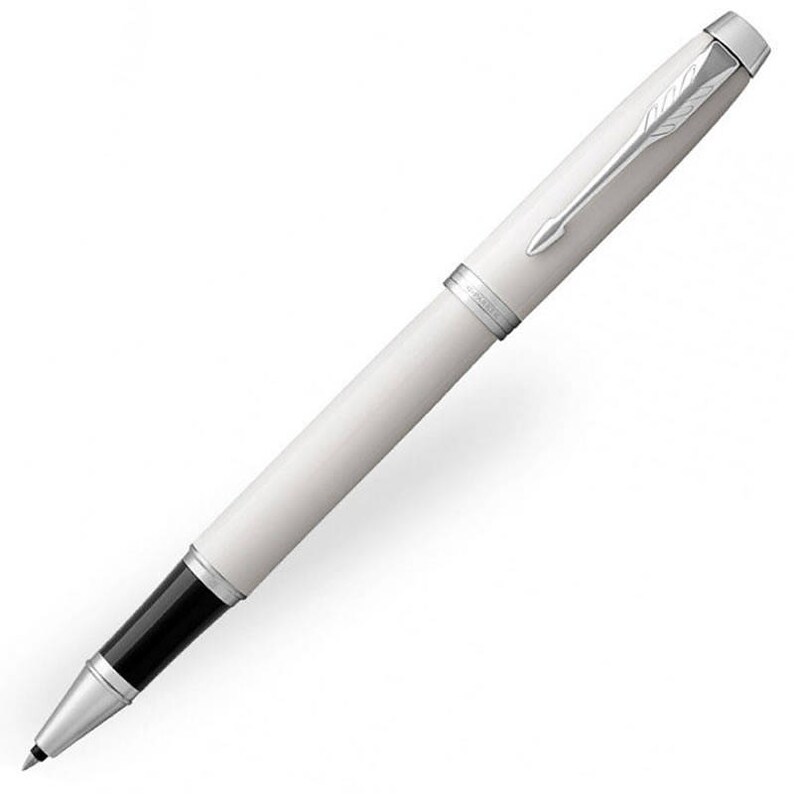 Engraved Parker IM White Chrome Trim Rollerball Pen Etsy