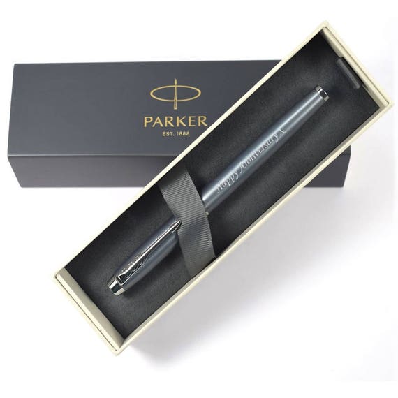 Blue Ink Parker Classic Stainless Steel Ball Pen with Dad quote Chrome Trim Blue Ink Parker Classic Stainless Steel Ball Pen with Dad quote Chrome Trim