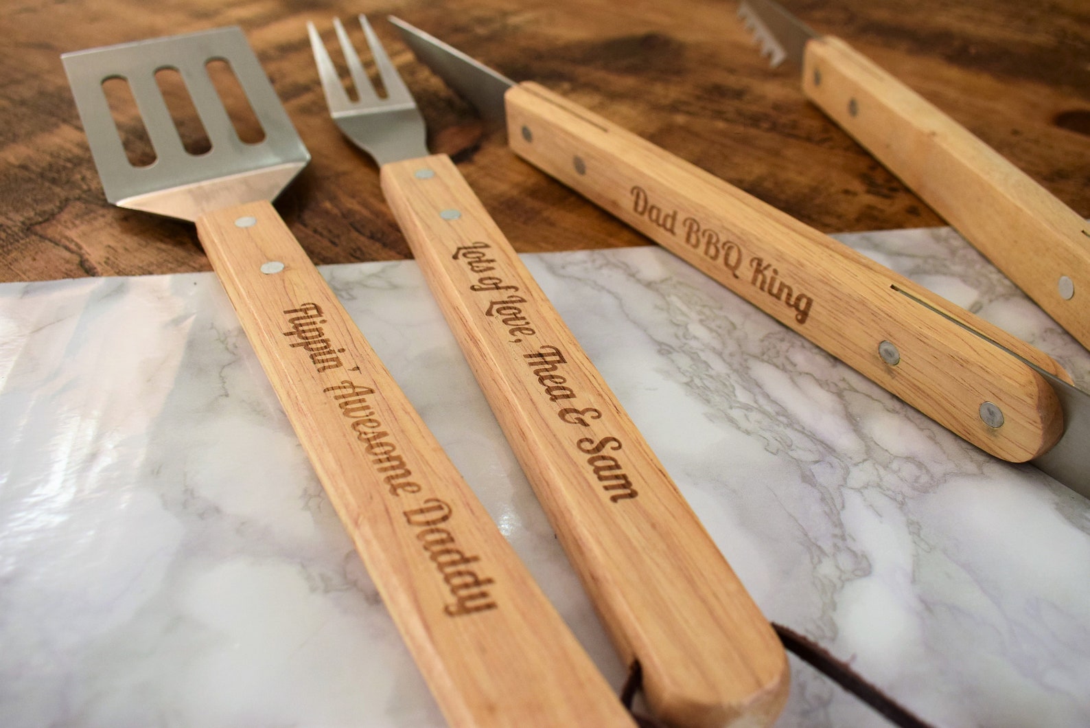 Personalised Engraved BBQ Tool Set Engraved BBQ Spatula Fork Etsy UK