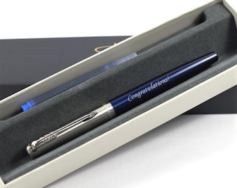 parker im vibrating ring fountain pen Parker IM Vibrating Rings Fountain Pen | Satin Black Lacquer with Amethyst  Purple Accents | Fine Point with Blue Ink Refill