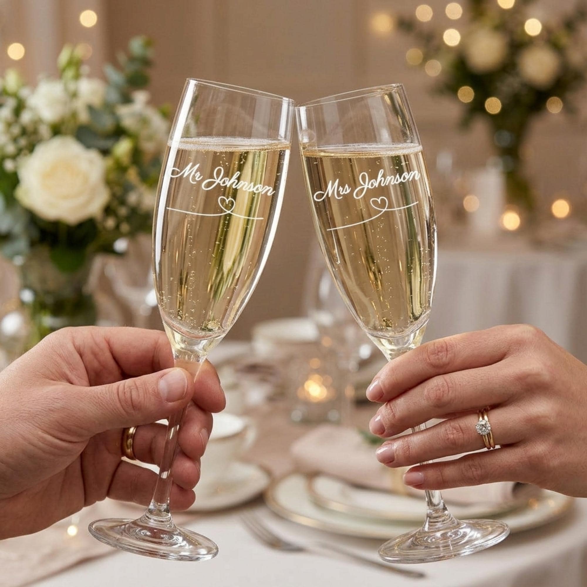 Set Di 2 Flûte Da Champagne Personalizzate Con Incisione Laser: Regalo Perfetto Per Nozze O Anniversario - 3