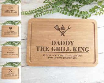 Tabla de cortar personalizada de madera grabada: regalo para papá, regalo para el Día del Padre, herramientas para parrilla, tabla para carne de barbacoa, accesorios para barbacoa.