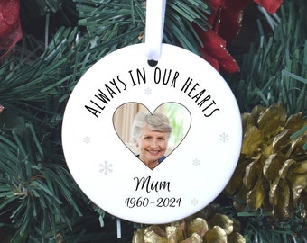 Personalised Photo Mum Memory Christmas Tree Bauble - Christmas Decorations, Mum Memory Baubles, Mum Memorial Ornament