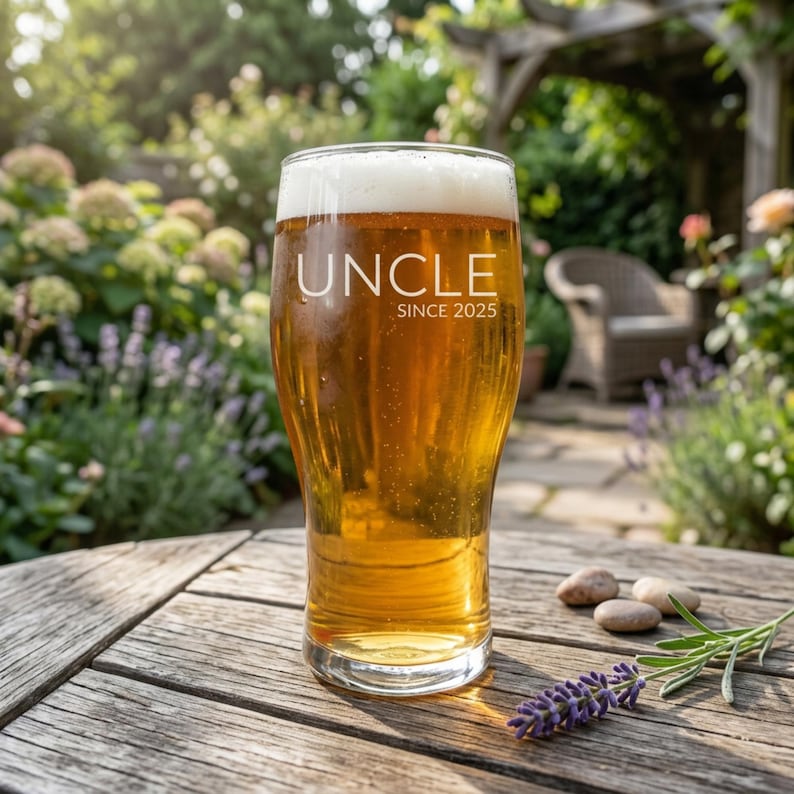 Personalised Beer Glass, Custom Beer Glass, Engraved Pint Glass, Beer Glasses, Personalized Pint Glass, Grandad Birthday Gift, New Grandad image 5