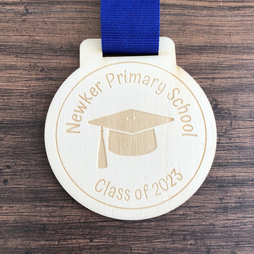 Personalised Graduation Gift Engraved Wood Graduation Medal Graduation Gift for Him for Her