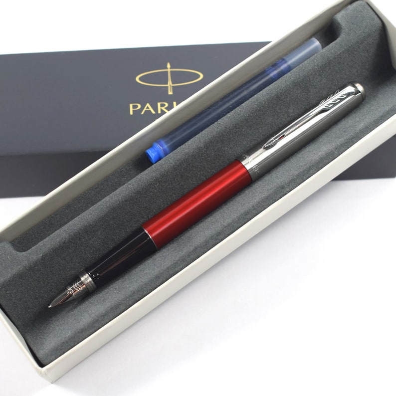 Engraved Fountain Pen Personalised Parker Jotter /'Kensington Red/' FOUNTAIN PEN Parker Pen Wedding Gift Engraved Fountain Pen Birthday