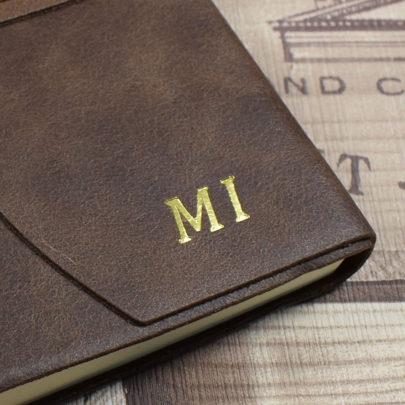 Personalised Embossed Medium Brown Genuine Leather Journal Etsy