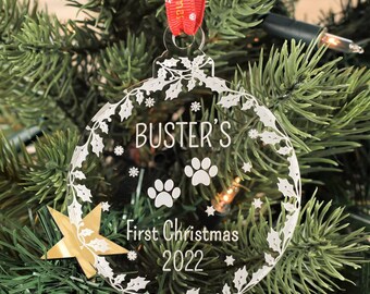 Personalised, Engraved Christmas Tree Bauble - Christmas Cat & Dog Gifts, Pet Baubles, Christmas Gifts for Pets, Pet Christmas Baubles