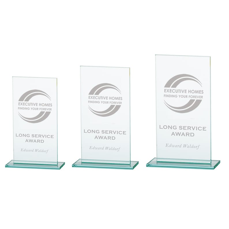 Personalised Engraved Warrior Jade Glass Award Corporate Trophy Award Company Awards Ceremony, Glass Trophy, Sports Trophies image 2