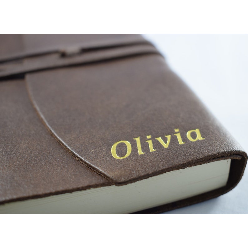 Personalised Embossed Medium Brown Genuine Leather Journal Etsy