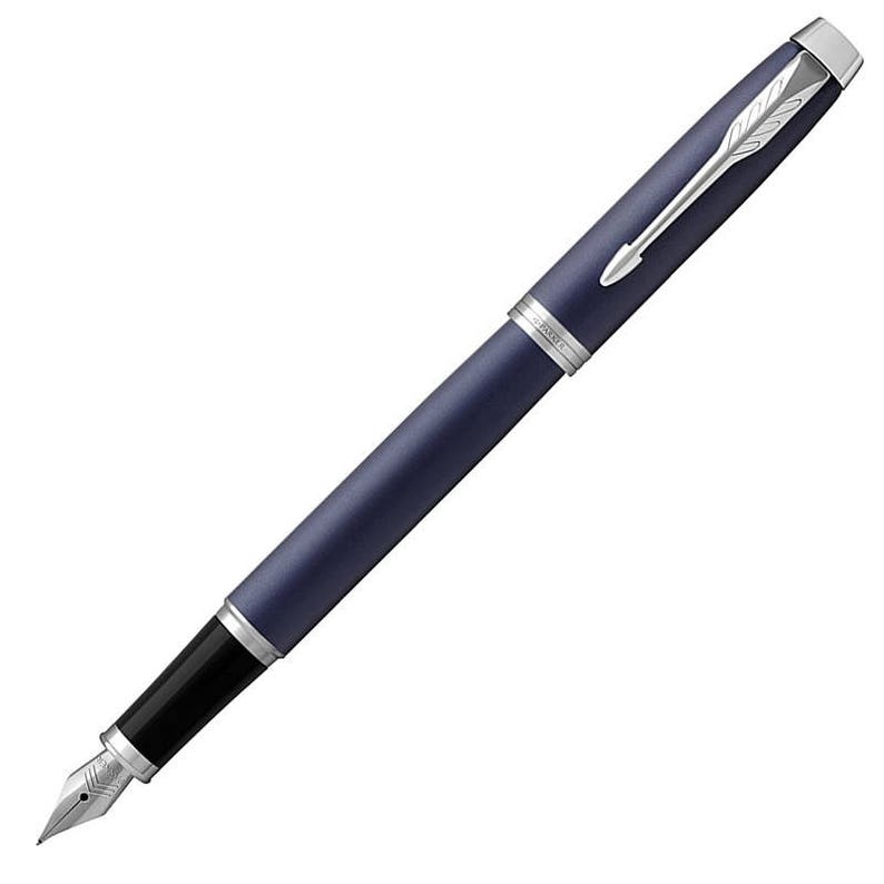 Parker IM Blue with Chrome Trim Fountain Pen, Personalised Pen, Engraved Pen, Graduation Gifts, Wedding Presents, Christmas Gift 1931654 image 2