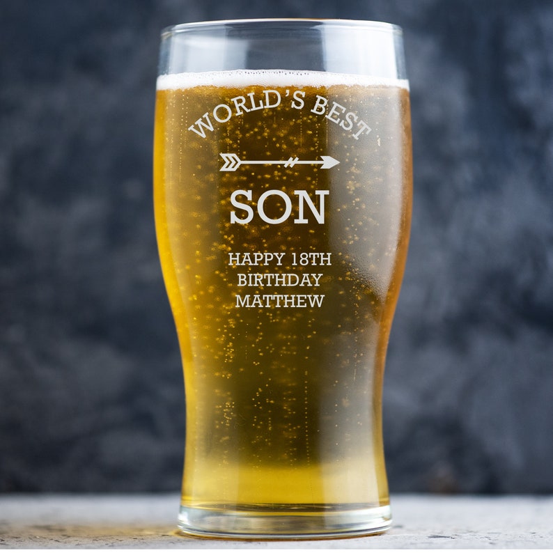 Personalised Engraved Pint Glass, World's Best Dad Beer Gift image 9