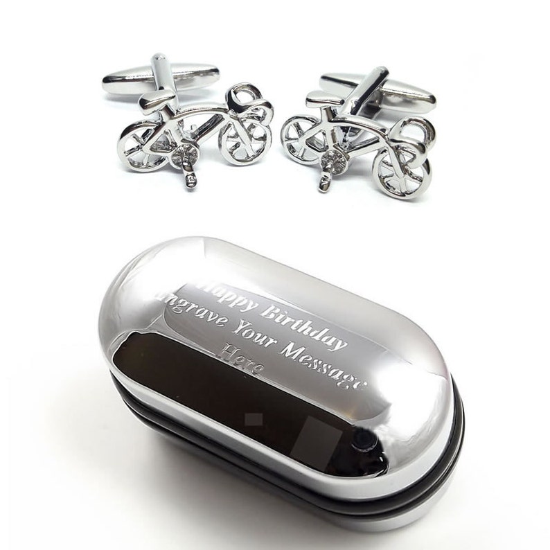 Racing Bike Bicycle Cycling Cufflinks /& Engraved Gift Box - Novelty Cufflinks X2AJ218 Quirky Cufflinks