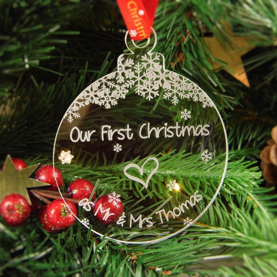 Personalised Christmas Tree Decoration Engraved Bauble Gift Etsy