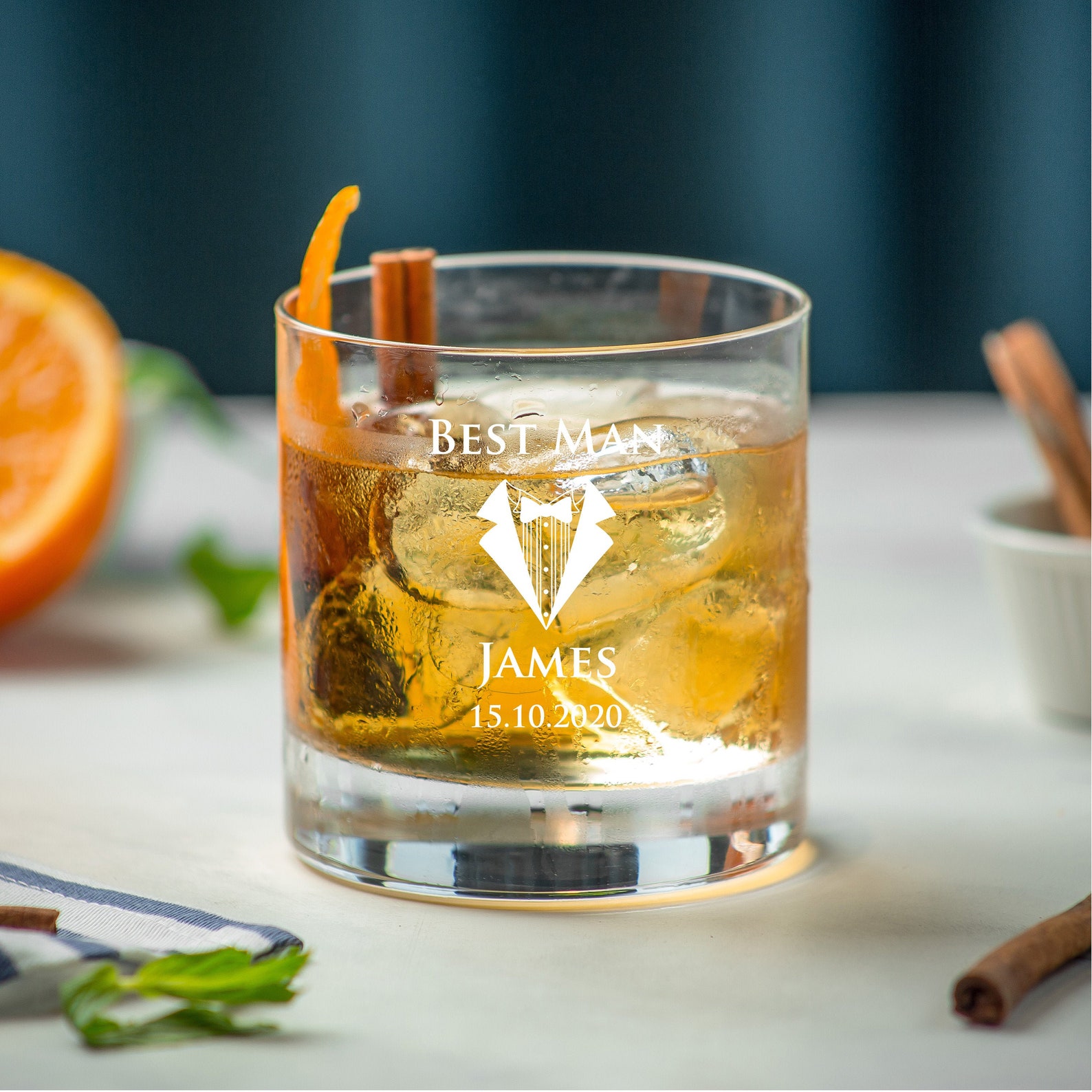 Personalised Engraved Lead Crystal Whisky Glass - Perfect Wedding Dad Best Man Gift