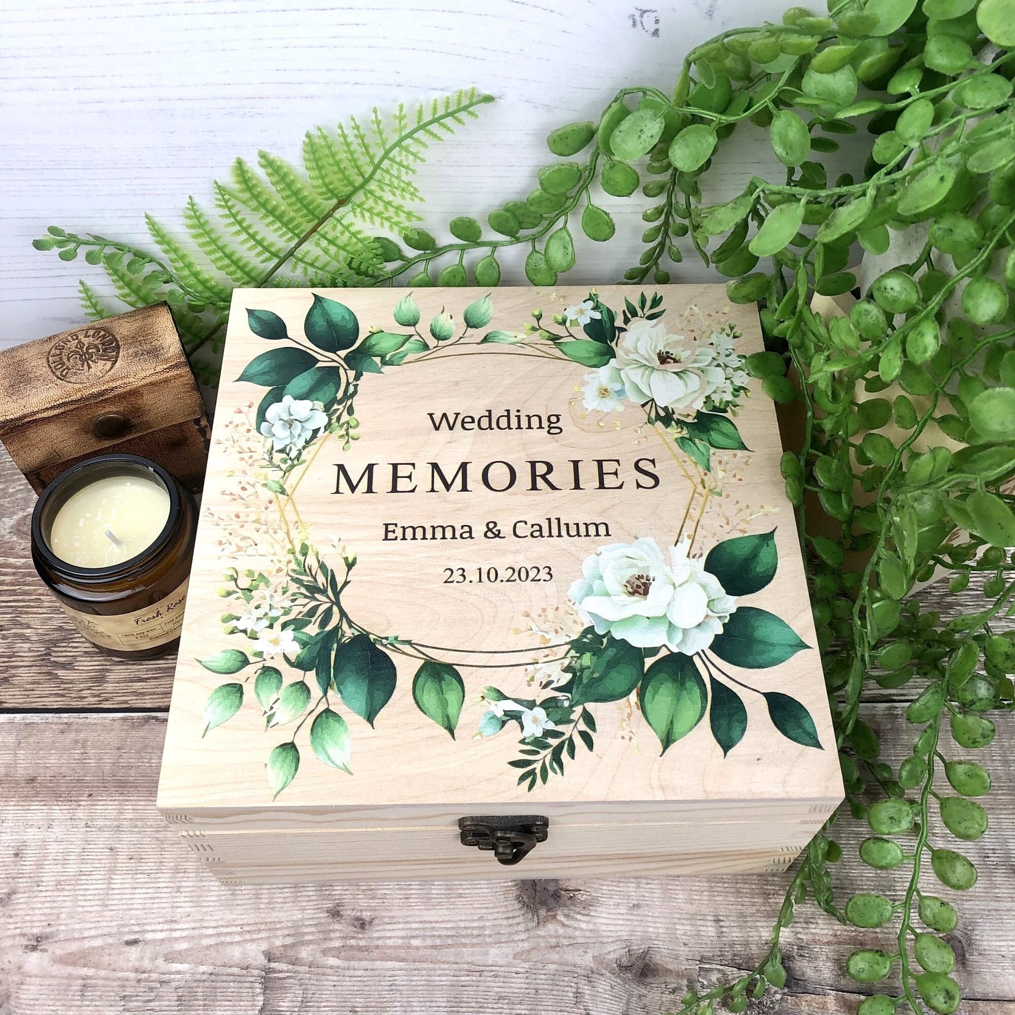Keepsake Box Custom Floral Wedding Keepsake Wooden Box Sign Keepsake Boxes