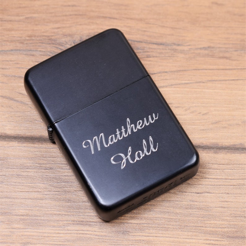 Personalised Engraved Matte Black Lighter Wedding Gifts Etsy