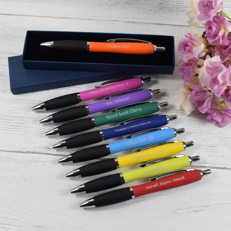 Personalised Pen Engraved Pen Engraved Metal Contour Etsy UK