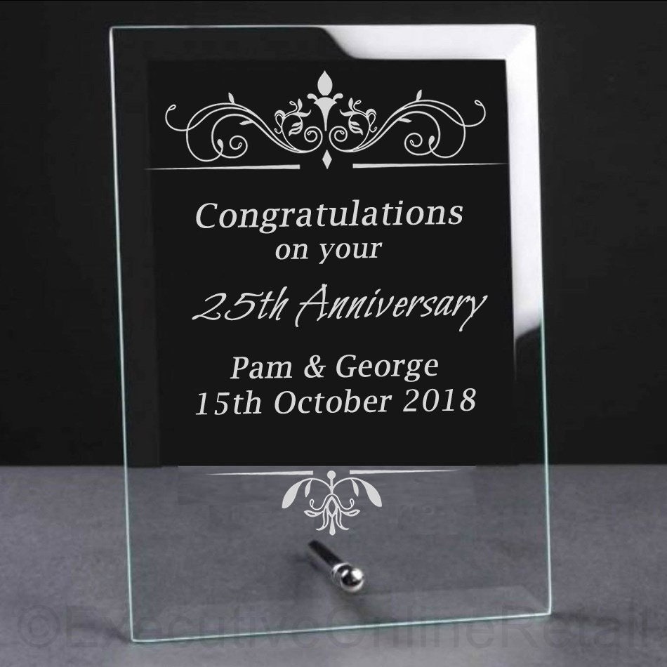 Plaque de verre personnalisée gravée danniversaire de mariage cadeau  danniversaire de mariage pour le cadeau danniversaire de parents pour le  couple 50ème, 40ème -  Canada