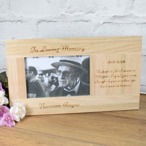 Personalised Photo Frame, Memorial Photo Frame, Loss of Dad Gift, Memmorial Photoframe Mum Dad, Memorial Photo Gift - In Loving Memory