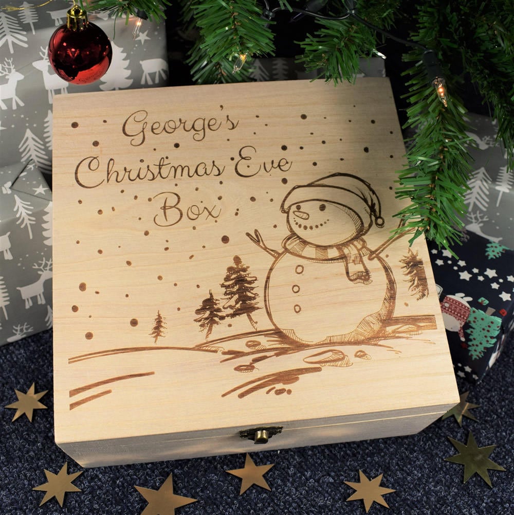 Engraved Christmas Eve Box - Bespoke Personalised Wooden Christmas Bo…