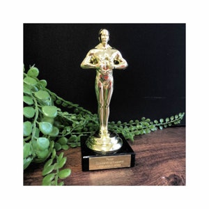Personalised Engraved Achievement Gold Figure Award Trophy FREE ENGRAVING Office Christmas Party Secret Santa Award Trophies Corporate Award image 1