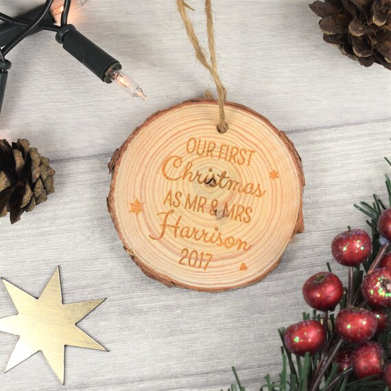 personalised christmas baubles wedding favours