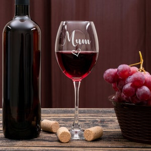 Verres à vin gravés personnalisés, verre à vin gravé 21e cadeau du 30e anniversaire Vin rouge, verre à vin blanc Tout nom gravé cadeau pour maman image 2