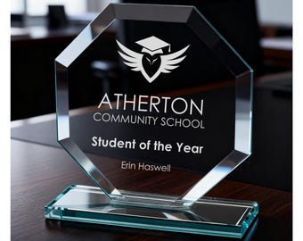 Personalised Engraved Jade Glass Oblivion Award Corporate Trophy Award - Company Awards Ceremony, Glass Trophy, Sports Trophies