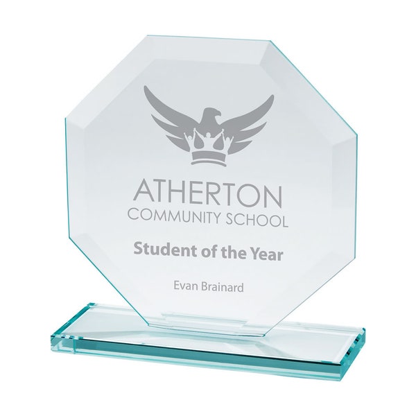 Personalised Engraved Jade Glass Oblivion Award Corporate Trophy Award - Company Awards Ceremony, Glass Trophy, Sports Trophies