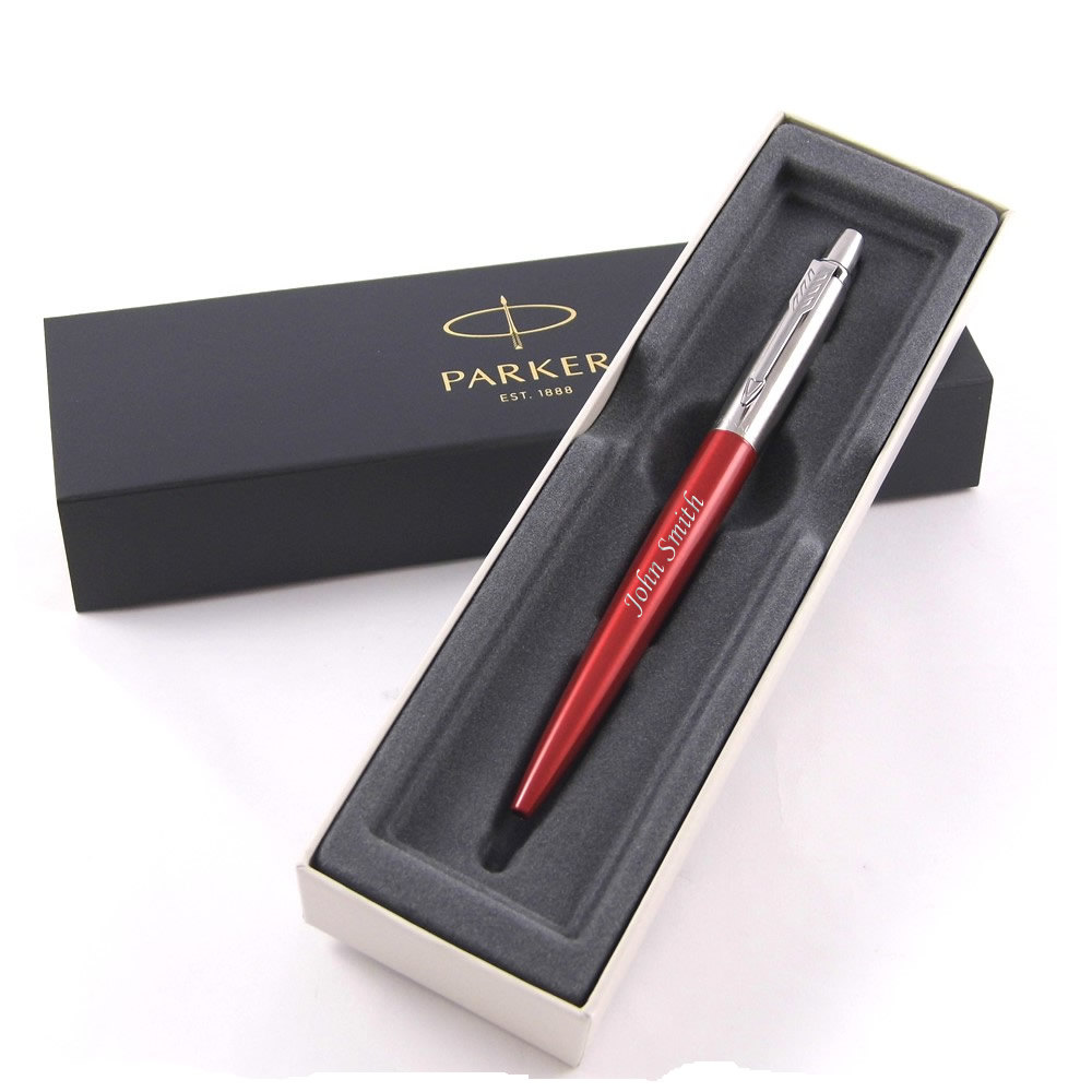 Personalised Engraved Parker Jotter Ball Pen- SILVER GOLD -fathers Day Christmas Gift - Boyfriend Girlfriend Wedding For Him For Her Wedding - UK