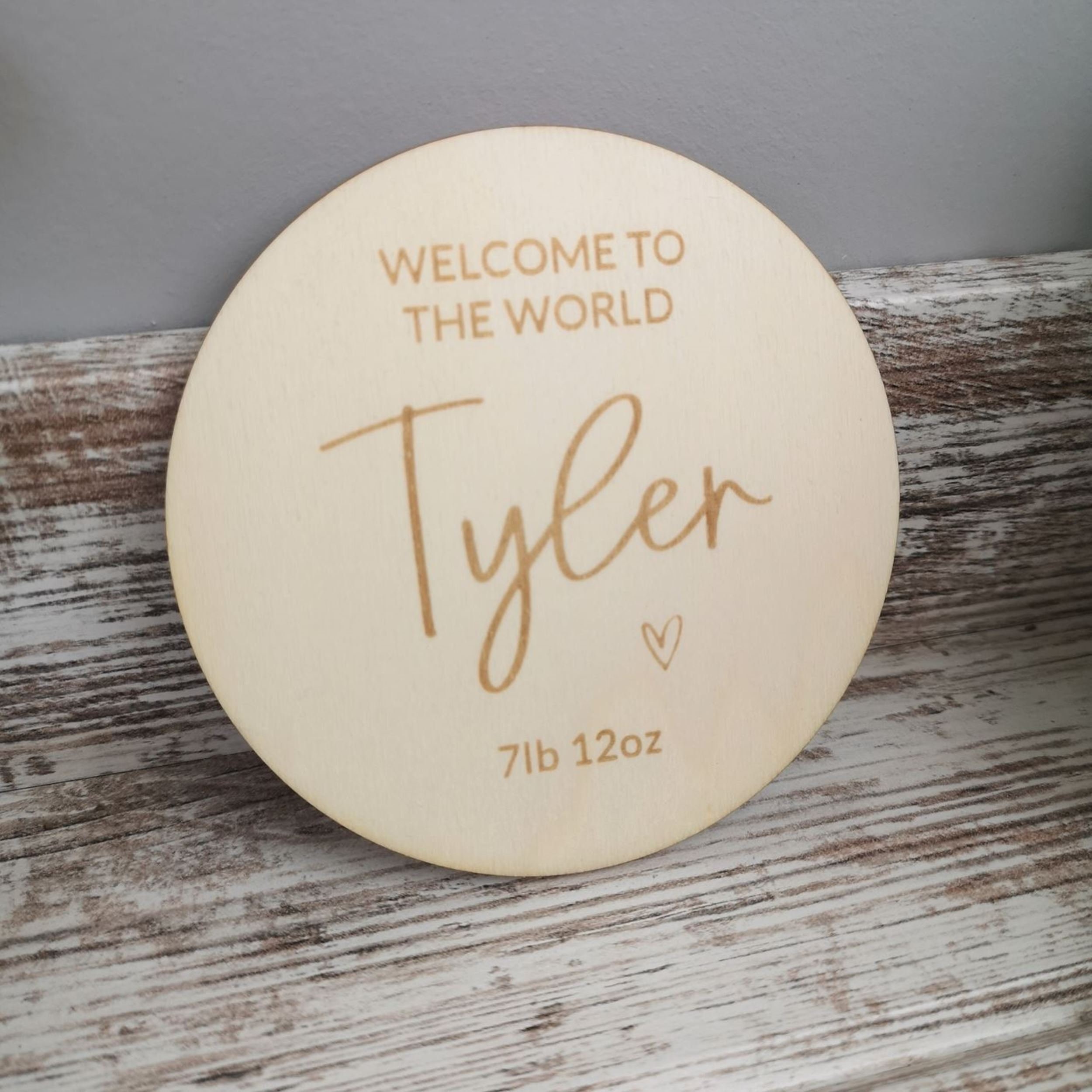 Personalised Baby Arrival Sign | Welcome to the World Name Sign L ...