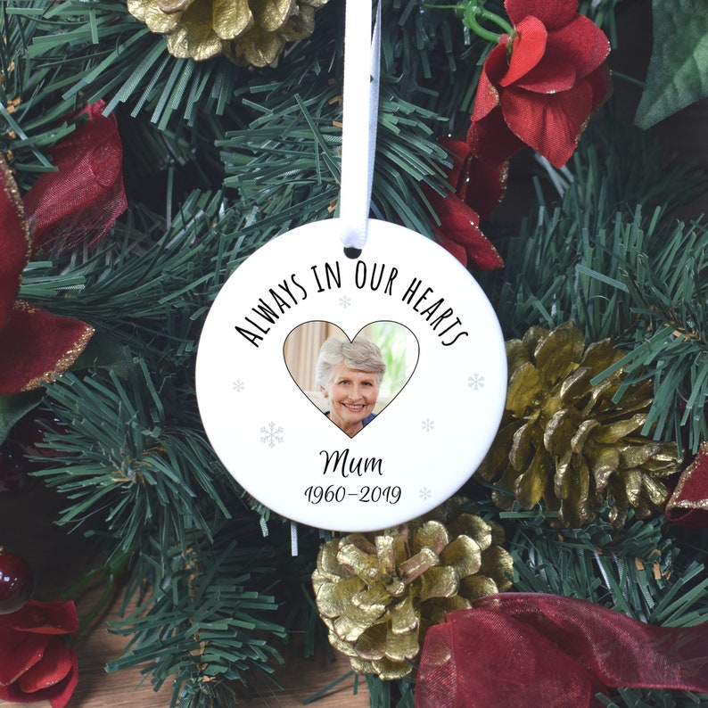 Personalised Photo Remembrance Christmas Tree Decoration Bauble Ornament
