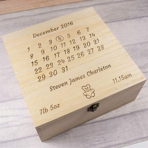 Engraved and Personalised New Baby Keepsake Box - Newborn Gifts, Memory Boxes, New Baby Gifts, Gifts For Baby, New Mothers, Christening Gift