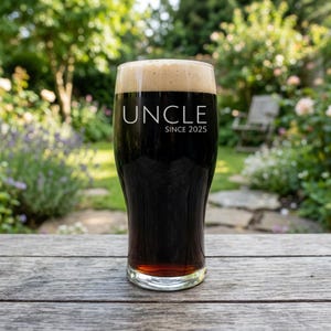 Personalised Beer Glass, Custom Beer Glass, Engraved Pint Glass, Beer Glasses, Personalized Pint Glass, Grandad Birthday Gift, New Grandad image 3