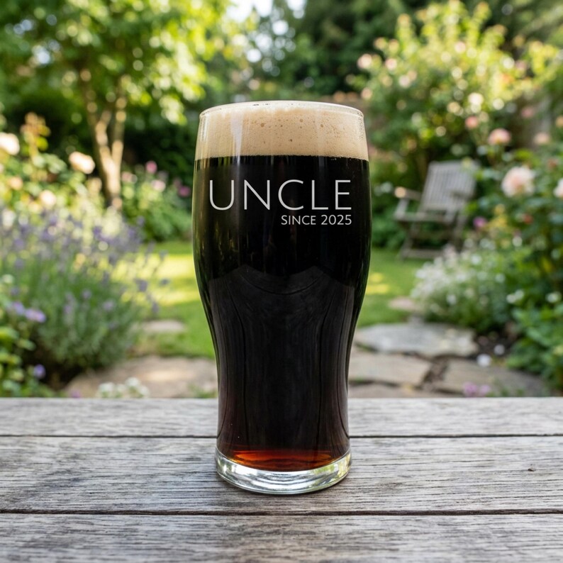 Personalised Beer Glass, Custom Beer Glass, Engraved Pint Glass, Beer Glasses, Personalized Pint Glass, Grandad Birthday Gift, New Grandad image 3