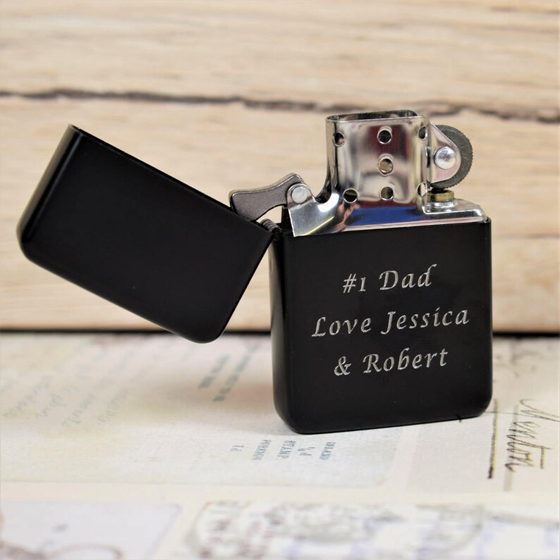 Personalised Engraved Matte Black Lighter Wedding Gifts Etsy