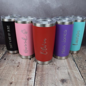 Personalised Coffee Cup Insulated Thermos Mug Engraved Coffee Cup - Customised Tea or Coffee Cup, Teacher Gift, Hot or Cold Mug - 500ml