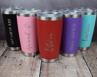Personalised Coffee Cup Insulated Thermos Mug Engraved Coffee Cup - Customised Tea or Coffee Cup, Teacher Gift, Hot or Cold Mug - 500ml