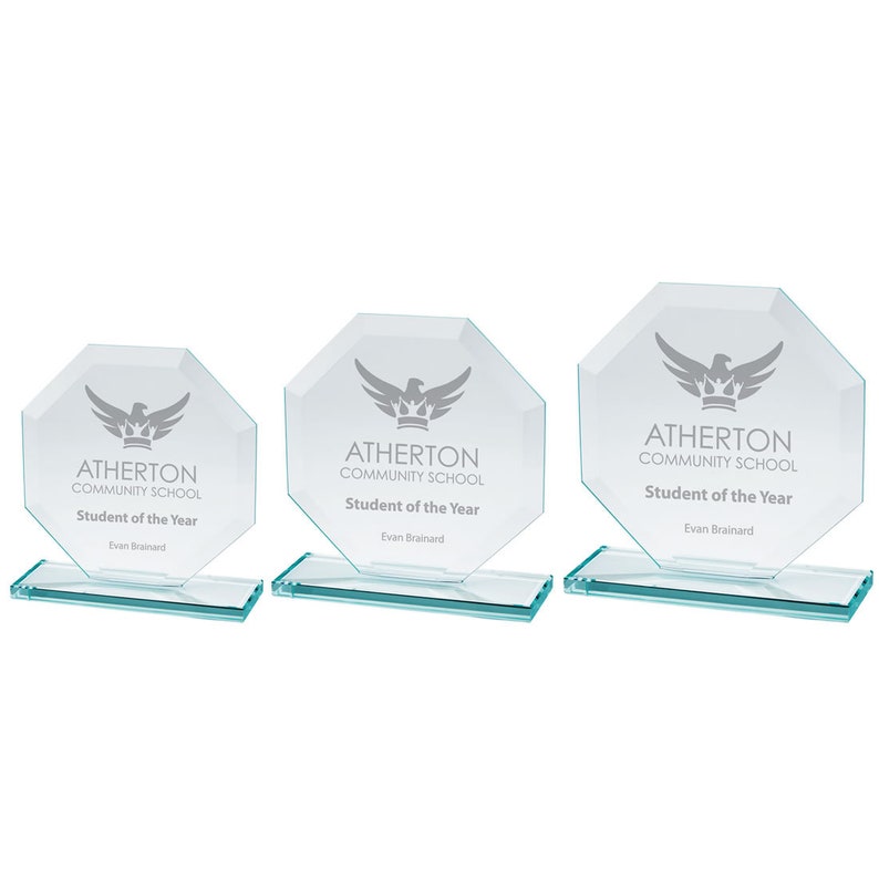 Personalised Engraved Jade Glass Oblivion Award Corporate Trophy Award Company Awards Ceremony, Glass Trophy, Sports Trophies image 8