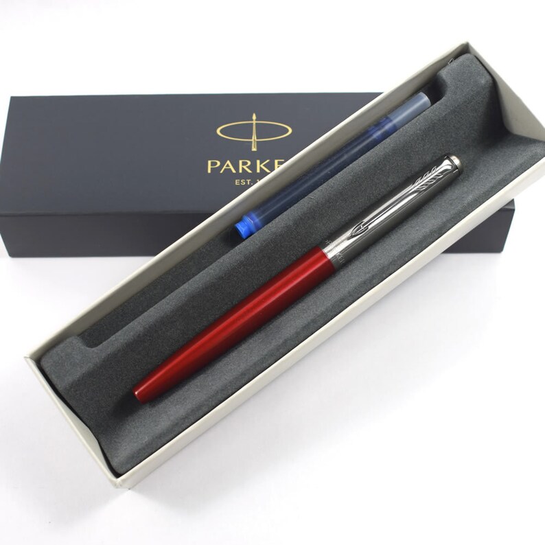 Engraved Fountain Pen Personalised Parker Jotter /'Kensington Red/' FOUNTAIN PEN Parker Pen Wedding Gift Engraved Fountain Pen Birthday