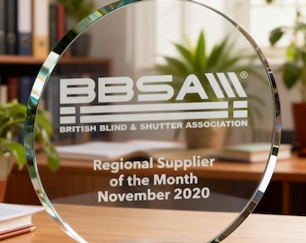 Personalised, Engraved Poppy Jade Glass Corporate Trophy Award