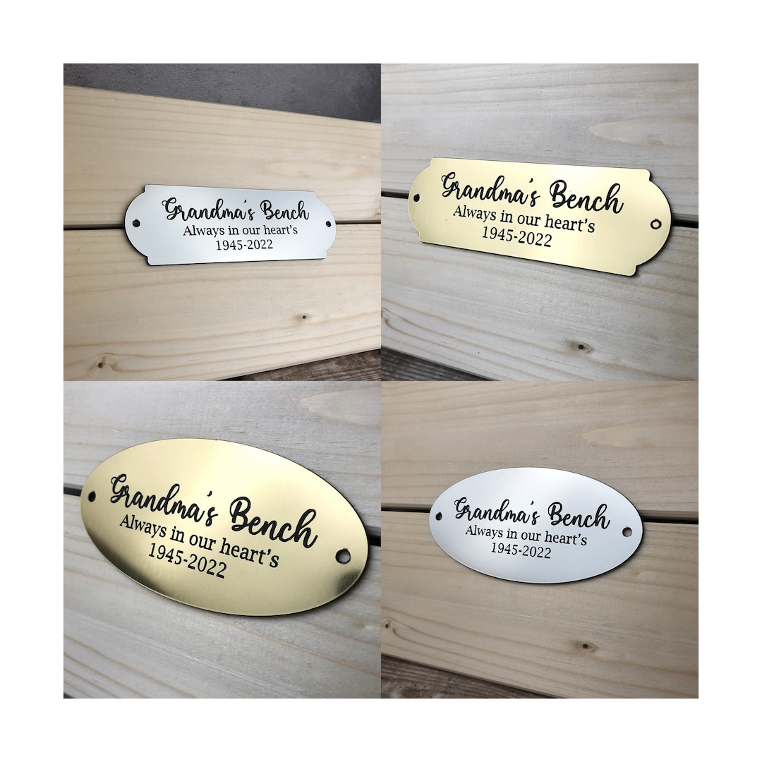 Personalised Bench Plaques, Remembrance Plaque, All Weather Memorial