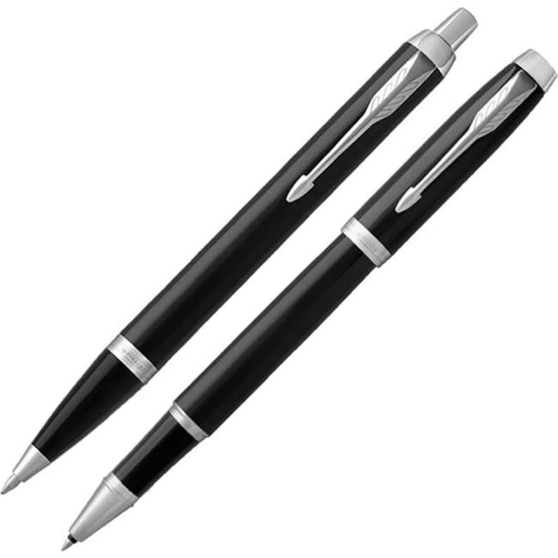 Engraved Parker IM Black & Chrome Rollerball and Ballpoint Etsy